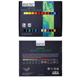 BRUSTRO Acrylic Colour Set of 24 Shades - 40ml each